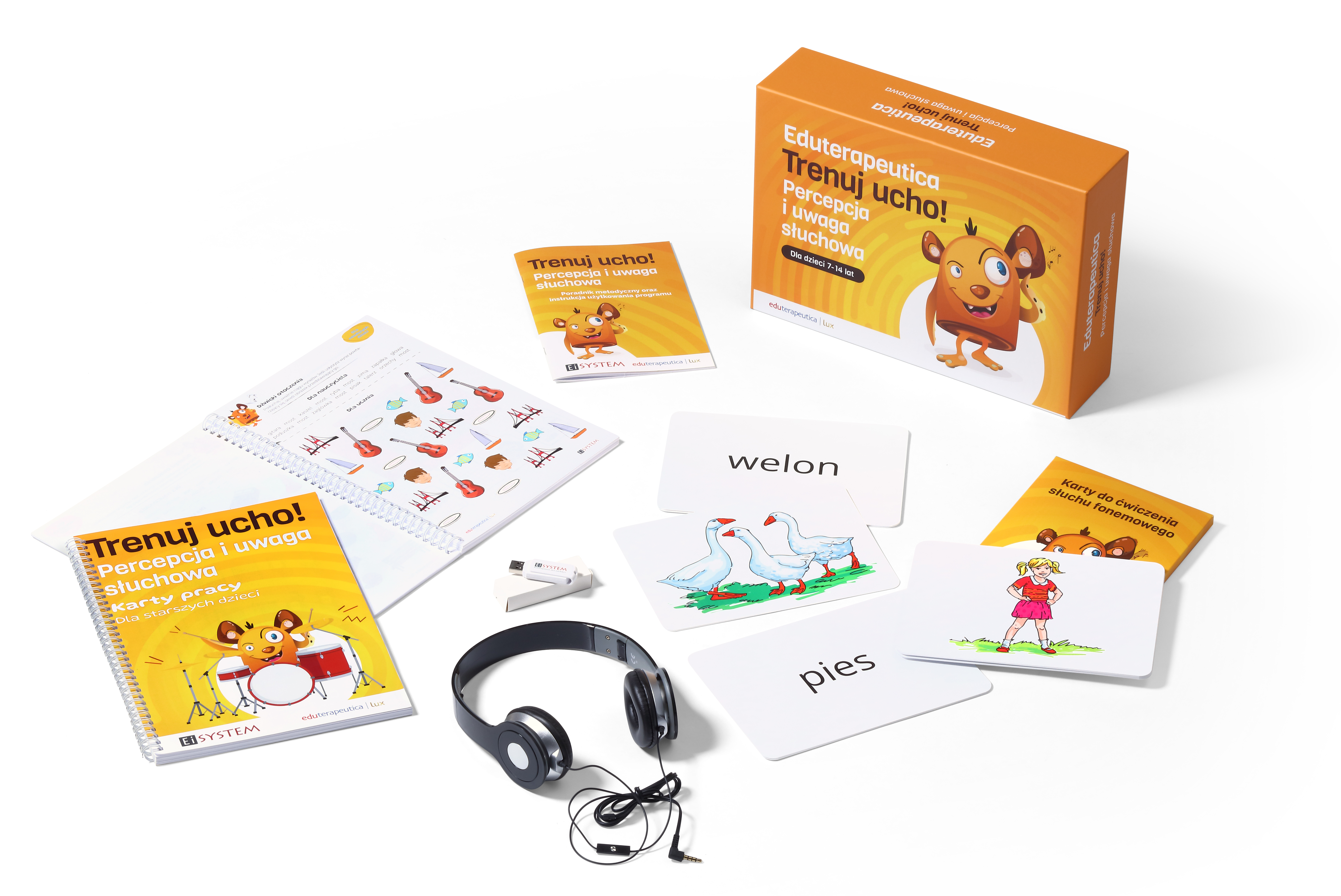 Eduterapeutica Lux Trenuj ucho! Percepcja i uwaga słuchowa Pakiet Trenuj_ucho_materialy