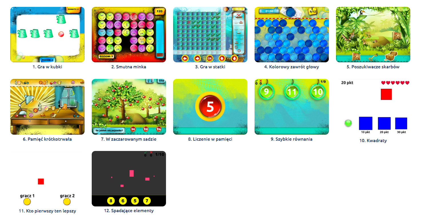 Pakiet Rozwój Mózgu (12 gier) - FunFloor gry_rozwojmozgu