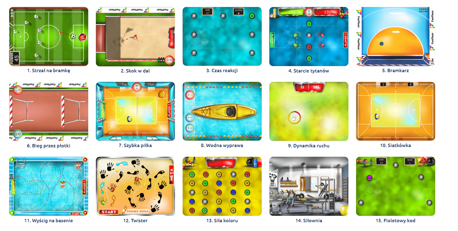 Pakiet Sport (15 gier) - FunFloor gry_sport