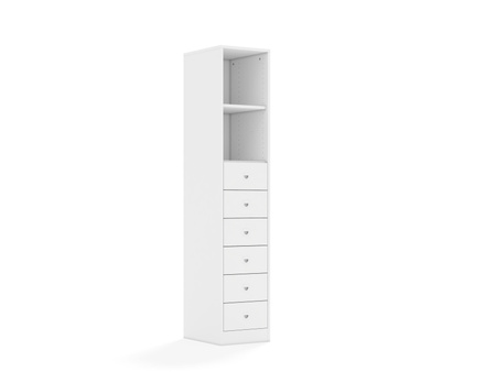 Regał Blox Base 40 5P 6S 363x466x1869 korpus biały/6x szuflada biała