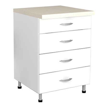 Szafka stojąca z 4 szufladami - na nóżkach - szer. 600 mm