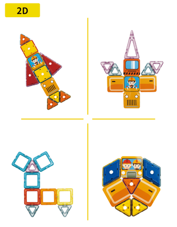 Klocki magnetyczne - Magical Magnet Pojazdy Mechaniczne 6w1 98 el.