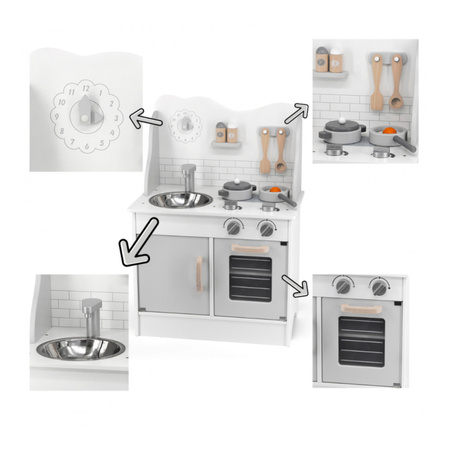 Drewniana Kuchnia z Akcesoriami Eco Gray