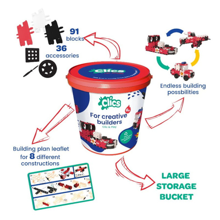 Klocki CLICS Straż Pożarna 8w1 CB197