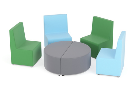 Zestaw puf Tobo 9 zielony/niebieski, rozmiar 2