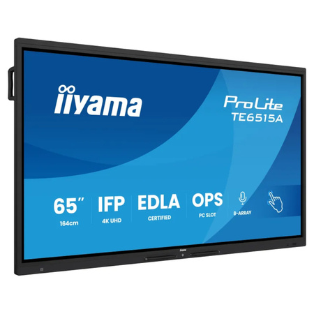 Monitor interaktywny iiyama 65" TE6515A-B1AG 4K UHD Google EDLA Android 14 + uchwyt