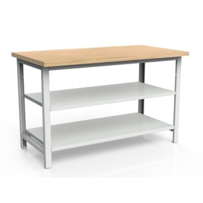 Stół warsztatowy 2-modułowy z dwoma półkami W-P2