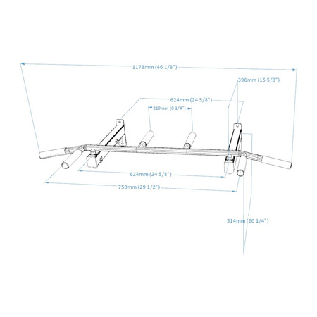 Metalowy drążek do podciągania BenchK PB2B
