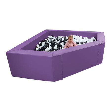 Basen narożny 2 x 2 m z ekoskóry z piłeczkami, wysokość 60 cm