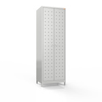Szafa ubraniowa BHP 2-drzwiowa, perforowana - na nóżkach