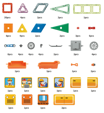 Klocki magnetyczne - Magical Magnet Pojazdy Mechaniczne 6w1 98 el.