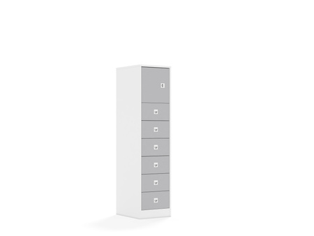 Regał Blox Base 40 4P 1F1 6S 363x466x1517 korpus biały/1x front i 6x szuflada szara