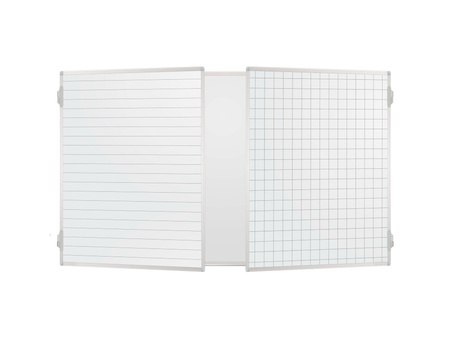 Tablica rozkładana tryptyk biała lakierowana suchościeralna PREMIUM - NADRUK do wyboru