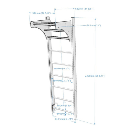 Drewniana drabinka gimnastyczna BenchK 111