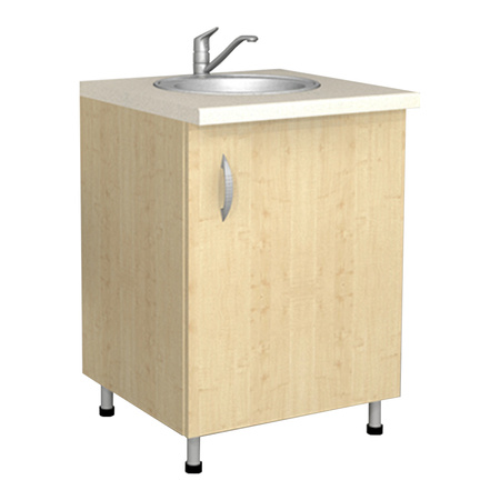 Szafka stojąca na nóżkach 1-drzwiowa ze zlewem 1-komorowym i baterią