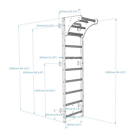 Drabinka sportowa BenchK 711W