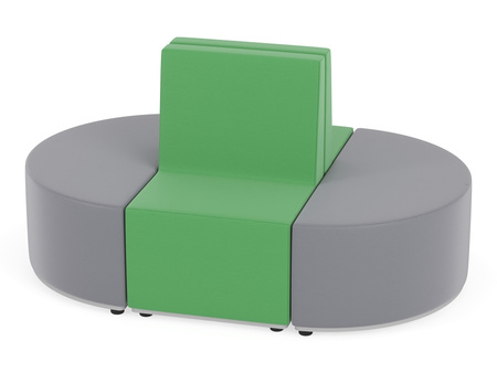 Zestaw puf Tobo 1 szary/zielony, rozmiar 6