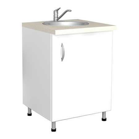 Szafka stojąca na nóżkach 1-drzwiowa ze zlewem 1-komorowym i baterią