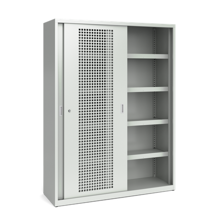 Szafa sportowa z drzwiami przesuwnymi perforowanymi