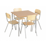 ZESTAW STÓŁ KWADRATOWY 800X800 + 4 KRZESŁA OSKAR