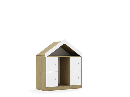 Regał na pojemniki Blox Base 110 2PG 4F1 z daszkiem 1049x466x1223