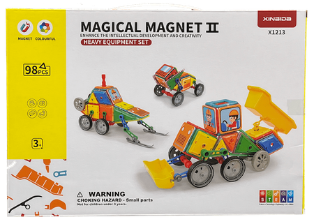 Klocki magnetyczne - Magical Magnet Pojazdy Mechaniczne 6w1 98 el.