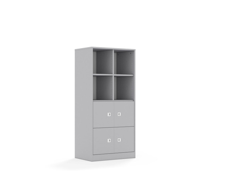 Regał Blox Base 70 4PP 4F1 706x466x1517 korpus szary/4x front szary - wariant 1