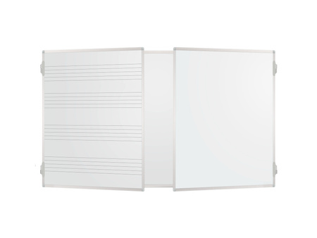Tablica rozkładana tryptyk biała lakierowana suchościeralna PREMIUM - NADRUK do wyboru