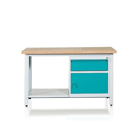 Stół warsztatowy 2-modułowy z szafką WSZ-B i półką W-P1