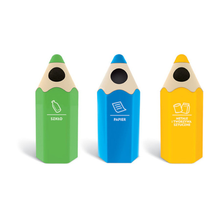 Kosz na śmieci - Kredka zielona