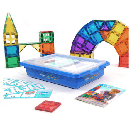 COBLO, magnetyczne klocki konstrukcyjne Basic 100 elem. + 74 edu zadania