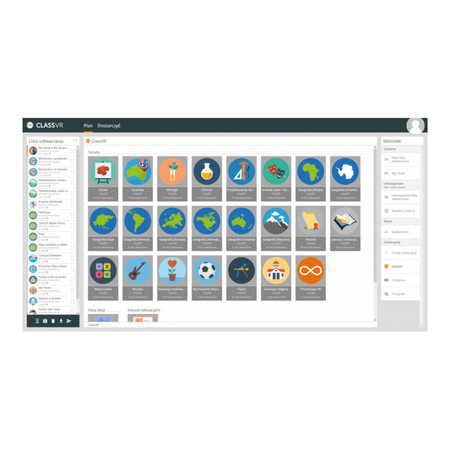 Pakiet oprogramowania (portal ClassVR + Avantis World)