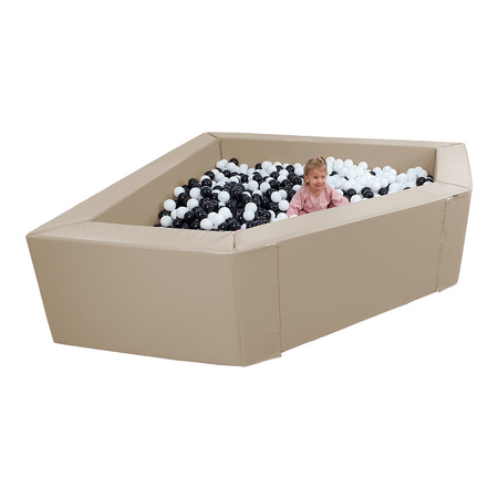 Basen narożny 2 x 2 m z ekoskóry z piłeczkami, wysokość 60 cm