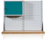 Nadstawka 2-rzędowa z trzeba panelami perforowanymi i szafką