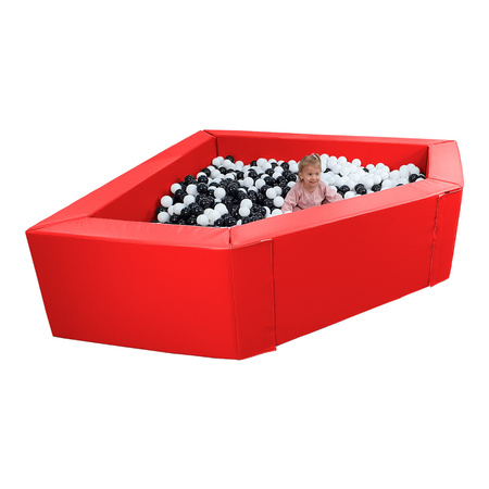 Basen narożny 2 x 2 m z ekoskóry z piłeczkami, wysokość 60 cm