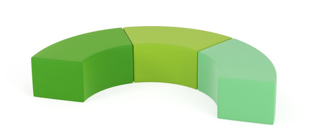 Zestaw puf Tobo Light 15 zielony, rozmiar 6