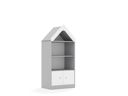 Regał Blox Base 70 3P 2F1 z daszkiem 706x466x1575 korpus szary/2x front biały