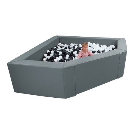 Basen narożny 2 x 2 m z ekoskóry z piłeczkami, wysokość 60 cm