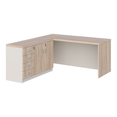 KUJAWIAK PREMIO ZESTAW 2 - Biurko gabinetowe z komodą nr 2