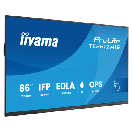 Monitor interaktywny iiyama TE8612MIS-B4AG 86" VA DLED 4K 8/128GB iiware13e, Android14 EDLA