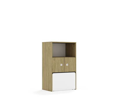 Regał Blox Base 70 3P 2F1 ze skrzynią 706x466x813 korpus dąb/2x front dąb