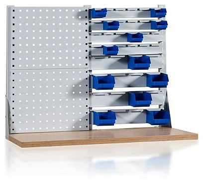 Nadstawka 2-rzędowa z dwoma panelami perforowanymi i uchwytami na pojemniki