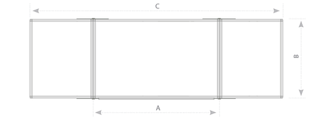 4x Tablica tryptyk biała ceramiczna magnetyczna 170/340x100 + 1x Tablica tryptyk biała ceramiczna magnetyczna 170/340x100 za 1 zł