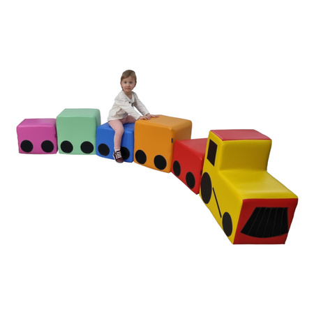 Kolorowy pociag 6 elementów - zestaw kształek rehabilitacyjnych