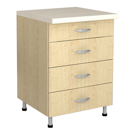 Szafka stojąca z 4 szufladami - na nóżkach - szer. 600 mm