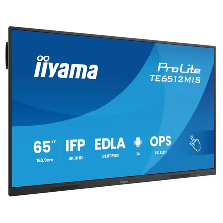 Monitor interaktywny iiyama TE6512MIS-B4AG 65" VA DLED 4K 8/128GB iiware13e, Android14 EDLA