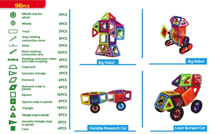 Magical Magnet 98 el. - Klocki Magnetyczne