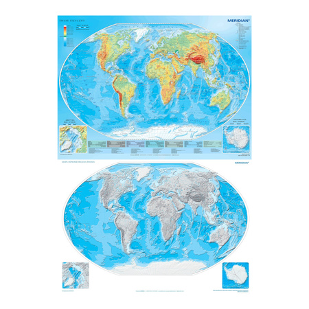 DUO Świat fizyczny z elementami ekologii / hipsometryczny ćwiczeniowy - dwustronna mapa ścienna (2018)