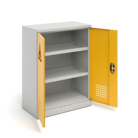 Szafa warsztatowa na chemikalia z półkami z blachy ocynkowanej niska