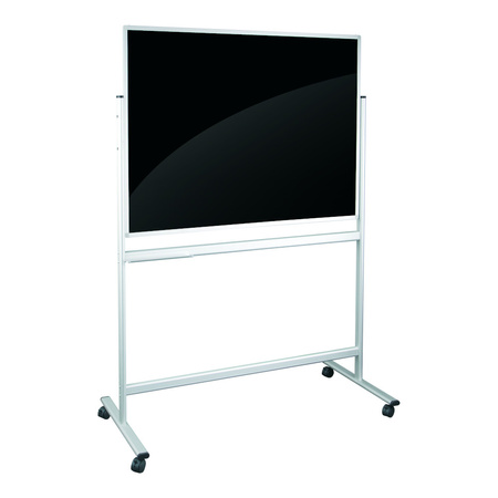 Tablica mobilna szklana czarno/biała magnetyczna